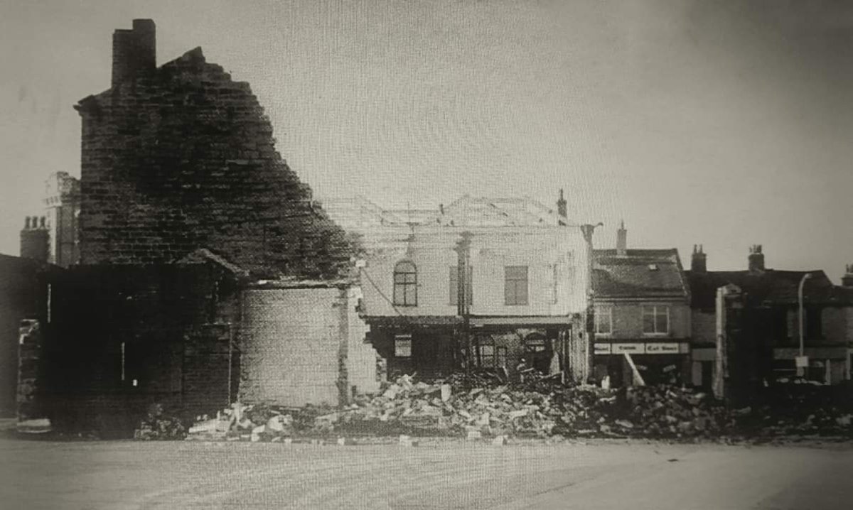 Dale Street, Ossett. 
Another mill bites the dust. Samuel Edwin Langley &amp; his brother John ran a mungo &amp; shoddy business from Langley's Mill, next to the Horse &amp; Jockey.

In the 1960s the mill was taken over by Northfield Industrial Fabrications.

#ossett #localhistory #nostalgia
