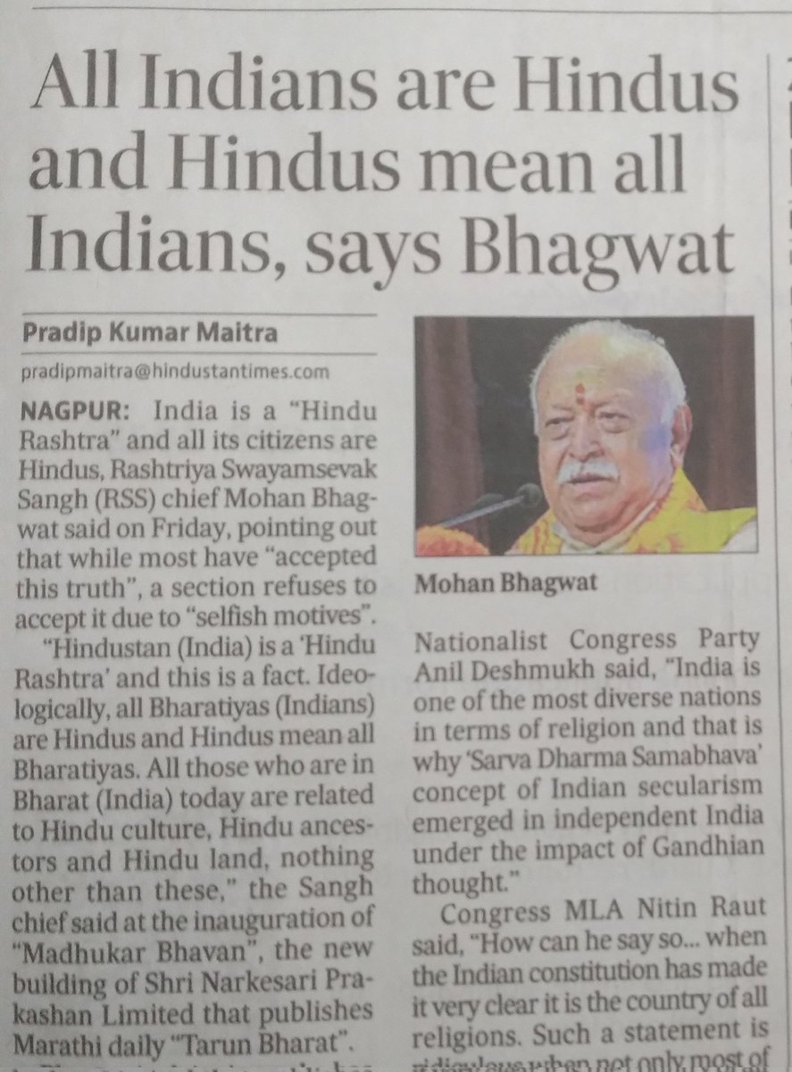 ramanmann1974's tweet photo. Let me say it plainly Mr Bhagwat, I am an Indian, but I am definitely not a Hindu !! https://t.co/1jGEhER4kH