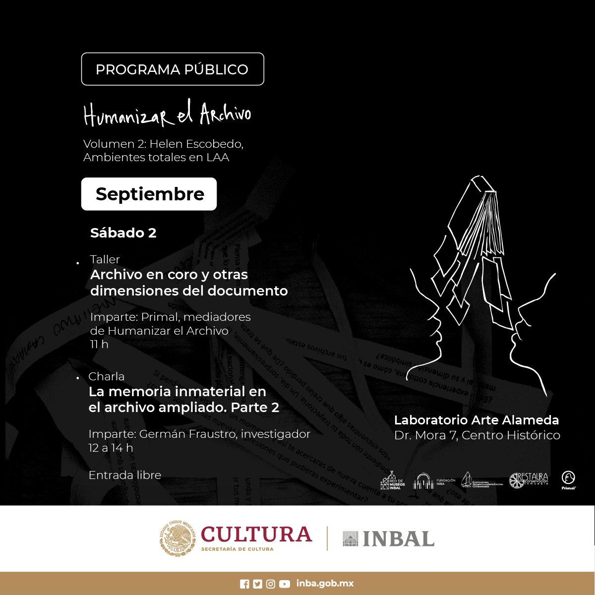 bellasartesinba's tweet photo. El @ArteAlameda te invita a conocer a @primalstudio, quienes presentarán un acto performático, donde no solo crearán memoria colectiva y tradición cultural, sino que también explorarán las interacciones sociales y la creatividad compartida. #HumanizarElArchivo https://t.co/v4iWX3ZzWL