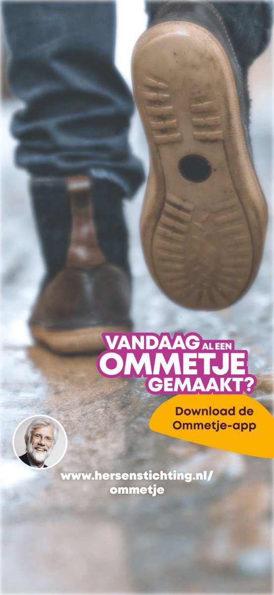 Ik loop al 440 dagen achter elkaar een Ommetje. Wandel ook mee en download de Ommetje app via hersenstichting.nl/ommetje