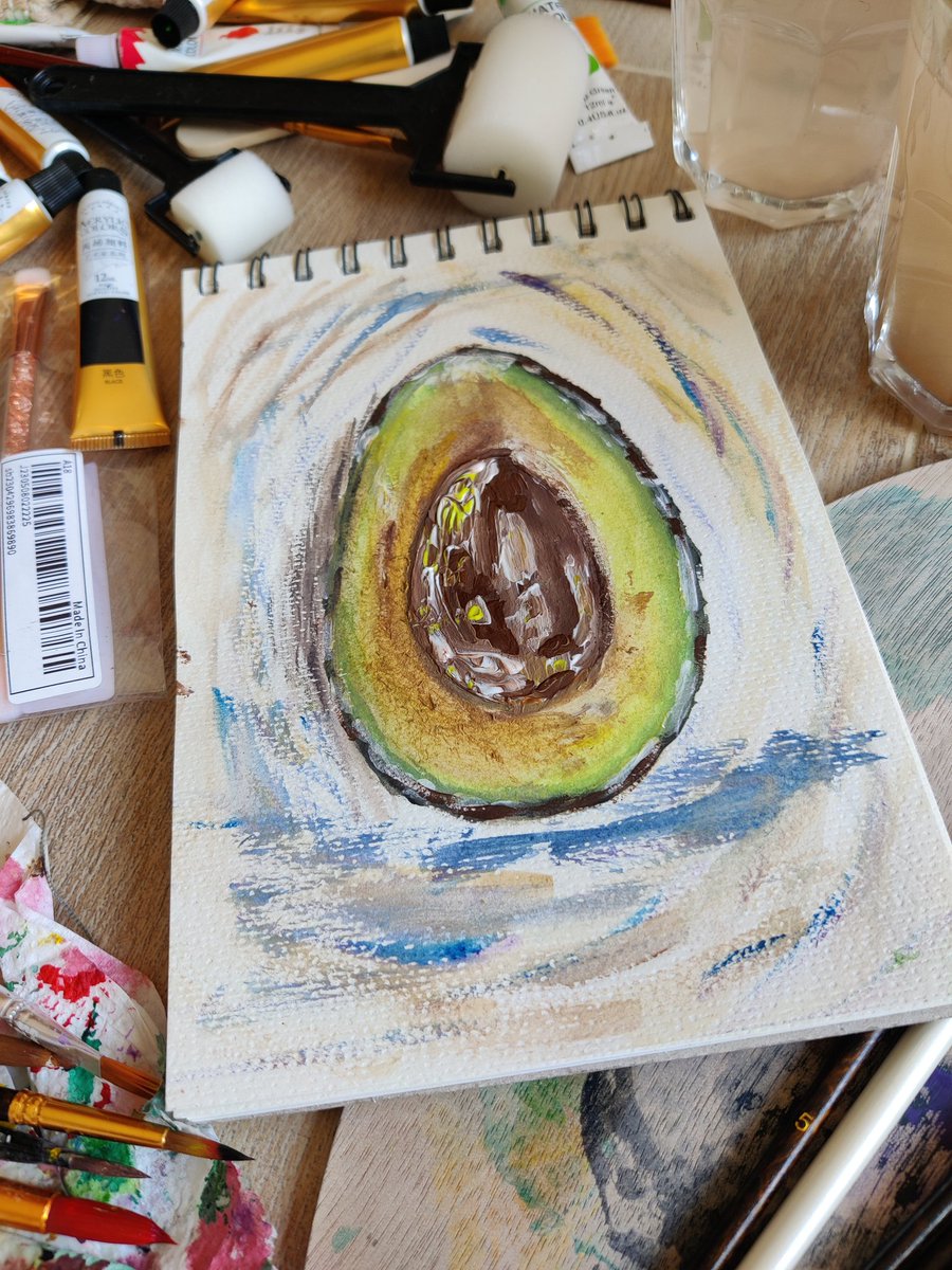DangBui5's tweet photo. Spread love as thick as you would avocado 🥑🥑🥑

#avocado #Healthymind #art #mixedmedia #drawingaugust #paintingoftheday #aquarelle #acrylicpaintingart https://t.co/vYzoxNzmuS