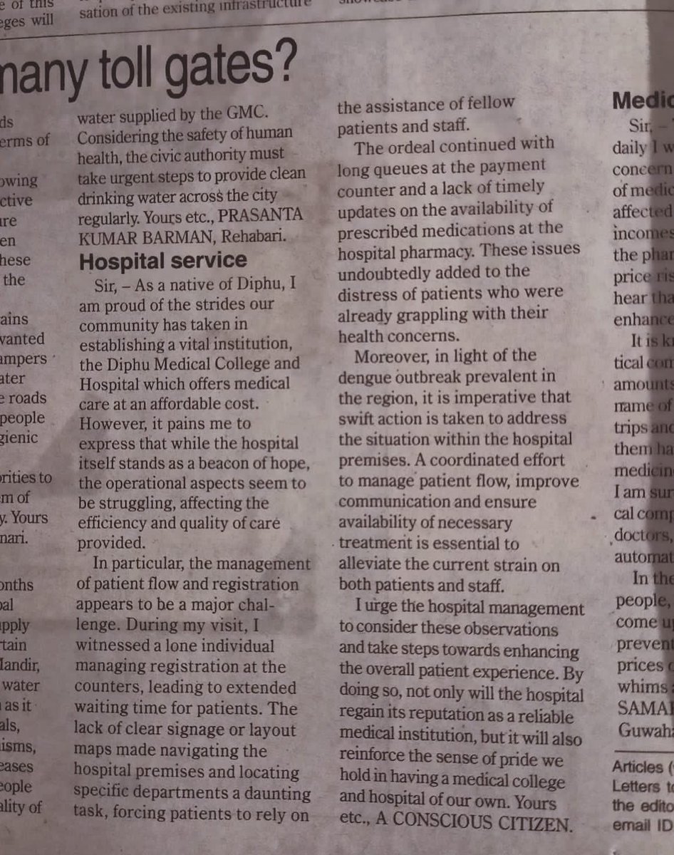 Hritam_abhinav's tweet photo. I came across this compelling piece in yesterday's Assam Tribune i.e. 1st Sept 2023 . It's a thought-provoking read that deserves to be shared widely until it reaches the attention of those who care about the issue.
@assamtribuneoff @himantabiswa @TuliramRonghang @keshab_mahanta https://t.co/KbJzE2J6XQ