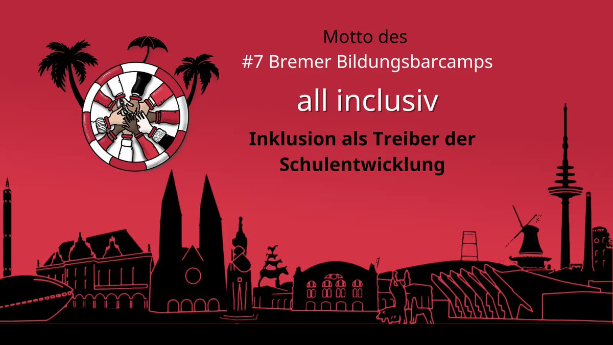 Das Motto des #7 Bremer Bildungsbarcamps lautet: 
"All inclusiv - Inklusion als Treiber der Schulentwicklung"

Es soll anregen über aktuelle Bildungsthemen nachzudenken. Hast du eine Idee für eine Session: eine Unterrichtsidee, ein Schulprojekt, eine Diskussion ...?

#twlz #hbedu