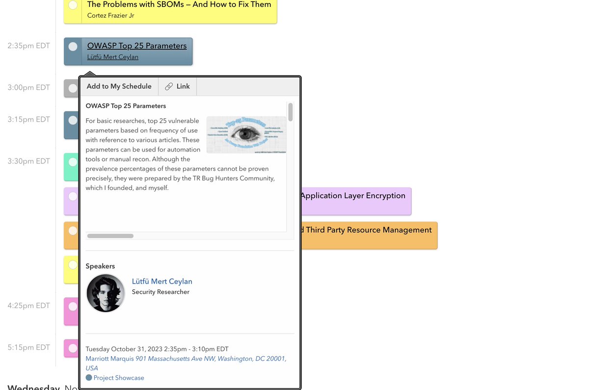 Lütfü Mert Ceylan (@lutfumertceylan) on Twitter photo I was invited as a speaker to the OWASP 2023 Global AppSec Washington DC Conference. I will be in Washington D.C., USA from October 30-31 and then in New York, USA from November 1-4. 
As an @OWASP Project Leader, we all look forward to meeting you :-)
owasp2023globalappsecwashin.sched.com/speaker/lutfu.… I was invited as a speaker to the OWASP 2023 Global AppSec Washington DC Conference. I will be in Washington D.C., USA from October 30-31 and then in New York, USA from November 1-4. 
As an @OWASP Project Leader, we all look forward to meeting you :-)
owasp2023globalappsecwashin.sched.com/speaker/lutfu.…