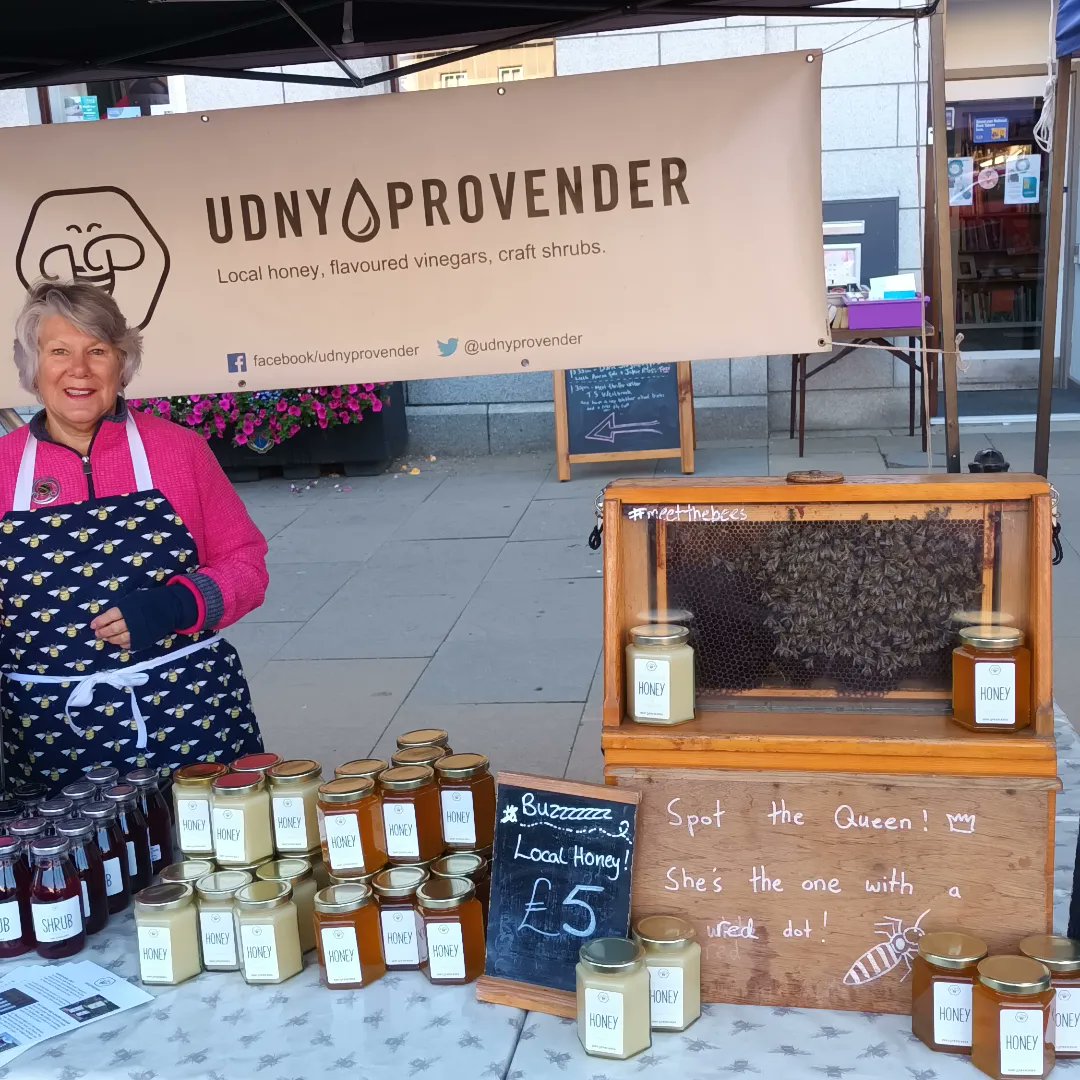 Morning! We are all set up and ready to go at the Huntly Hairst. It's a beautiful sunny day, come along and join the fun. See you soon!