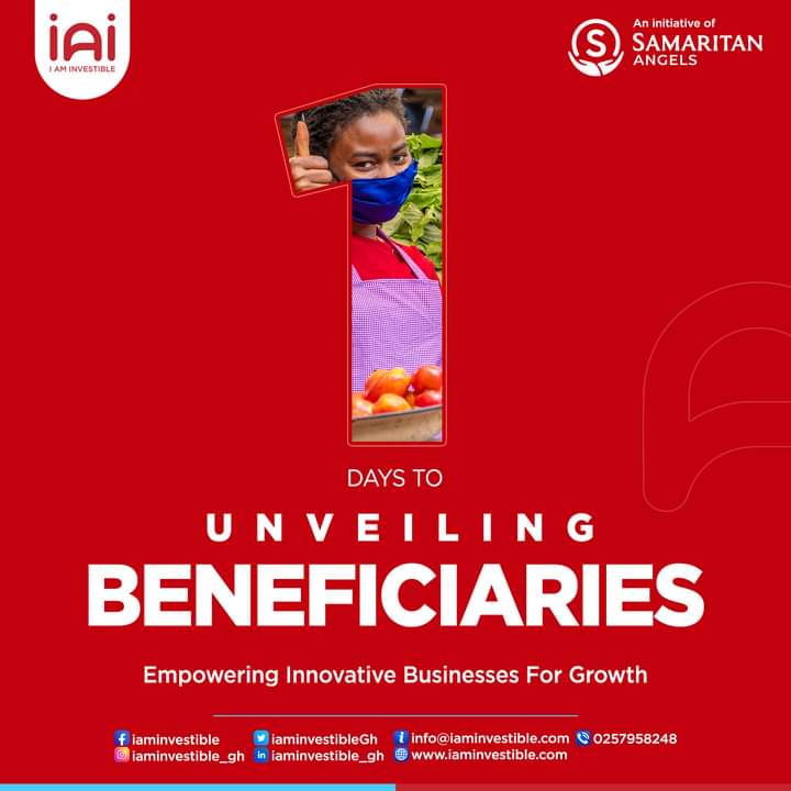 IaminvestibleGh's tweet photo. Final day countdown! 

Brace yourself for the big reveal. 
The wait is almost over! 
#SamaritanAngels 
#startups
#SMEs 
#Entrepreneurs 
#Business 
#IAMInvestible
#CountdownComplete https://t.co/1PUDvt2zKe