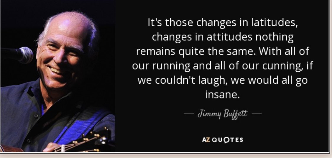 Good morning everyone! It’s Saturday - happy Labor Day weekend. Sad to see a musical icon pass, but fitting that he did so on a holiday weekend. Changes in latitudes, changes in attitudes. Keep smiling & be kind. ✌️ #jimmybuffet #GoodMorningEveryone #SaturdayVibes