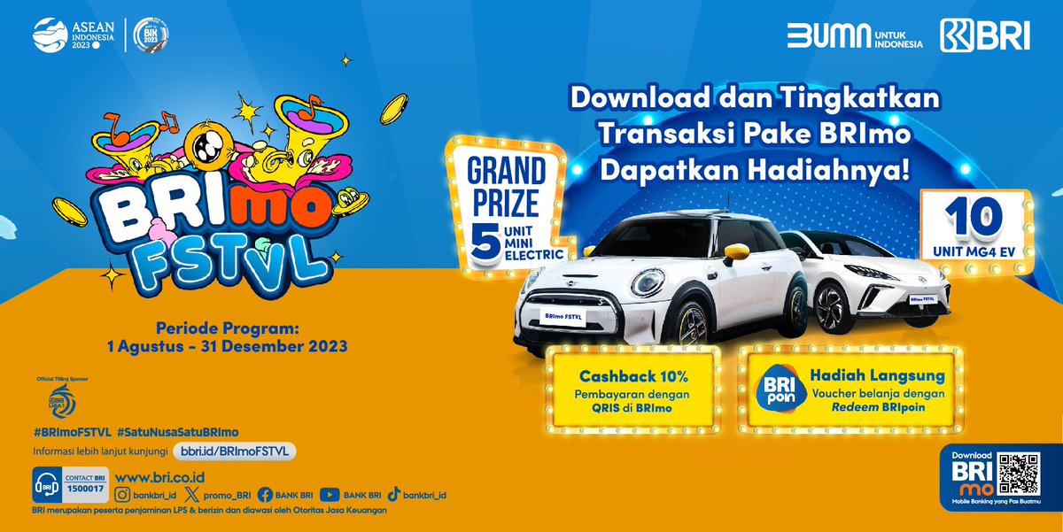 Sobat BRI !
BRImo FSTVL bawa keseruan buat kamu!
Yuk buruan Top Up Saldo, Tingkatkan Transaksi Pake BRImo, dan Kumpulin BRIpoin. Dapatkan beragam kebahagiaan di BRImo FSTVL!
.
Info lebih lanjut kunjungi bbri.id/BRImoFSTVL
#BRImo
#BRImoFSTVL
#SemuaPakeBRImo
#SatuNusaSatuBRImo