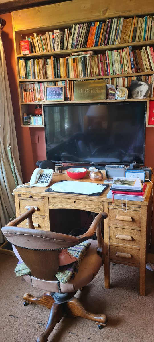 therosebudpod's tweet image. "It's wonderful. And it tips backwards; you think you're going to go flying, but you don't." Dame Judi describes her dad's chair to @GylesB1 in @therosebudpod - she still has the chair, along with her dad's desk and the sign saying "Dr Dench" from outside his surgery.
