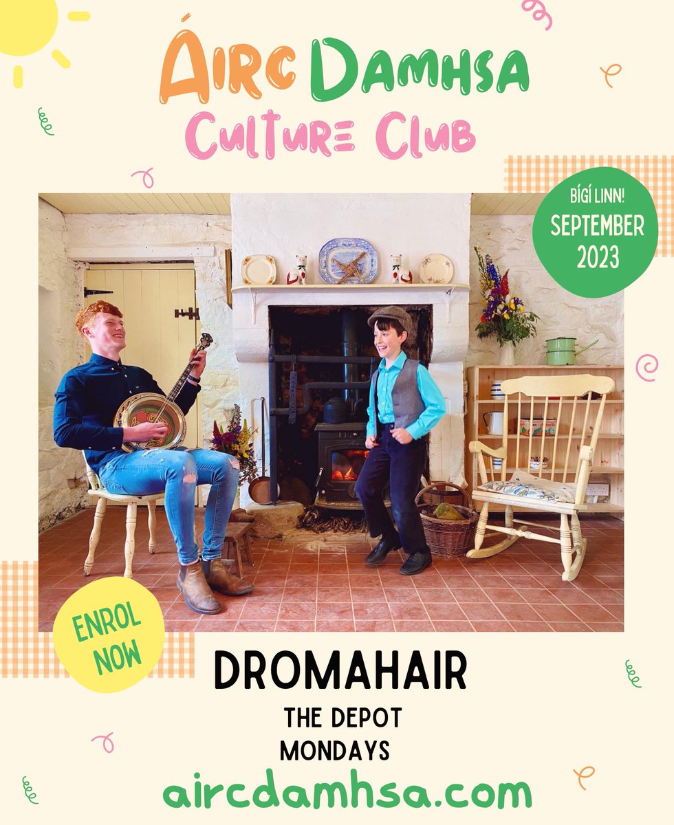 DOMAHAIR we are enrolling! 👉 aircdamhsa.com/classes We are celebrating 20 years of our children’s club this September and are welcoming new members for a jam packed year of Sean Nós dancing, music, folklore, family & community events. Bígí Linn! Be with us! ✨