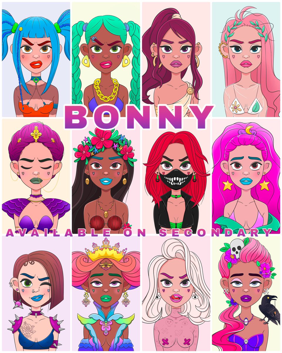 Good morning #NFTfam 💖

Choose your favorite…
🌸🌸🌸Bonny🌸🌸🌸

⬇️Available on Secondary⬇️

opensea.io/collection/bon…

🔥Phase #3 will start in two weeks!
Reserve price &amp; Auction will start at 0.007 weth!

🔥Bonny Reserves - booked by <a href="/croco_locco/">Croco Locco🐊NFT</a> holders till 05.10.2023