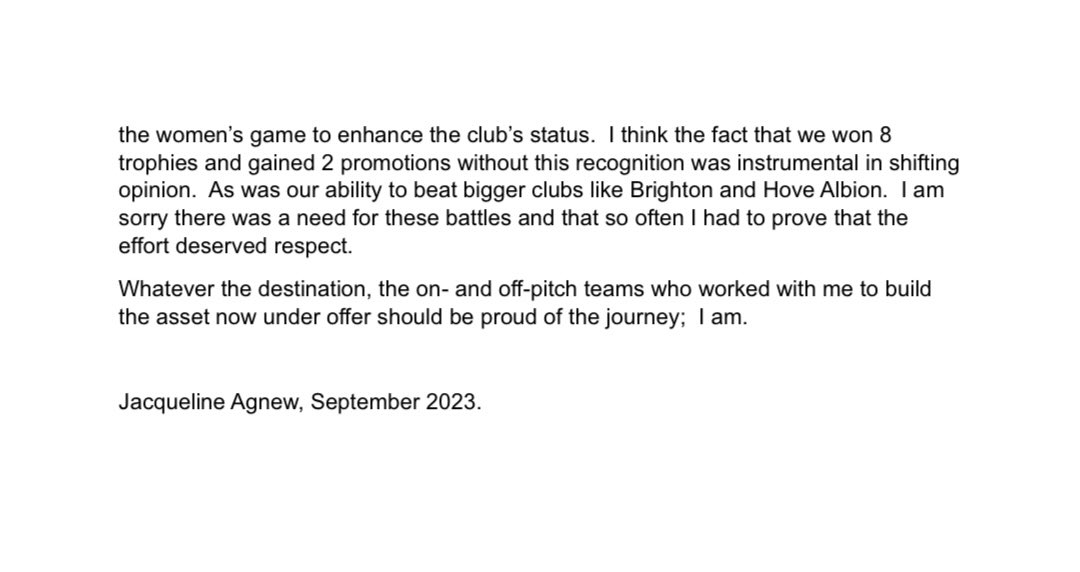 AggersJ6's tweet photo. The Origins of Lewes FC Women 

‘Whatever the destination, the on- and off-pitch teams who worked with me to build the asset now under offer should be proud of the journey; I am. https://t.co/8pfnNannIs