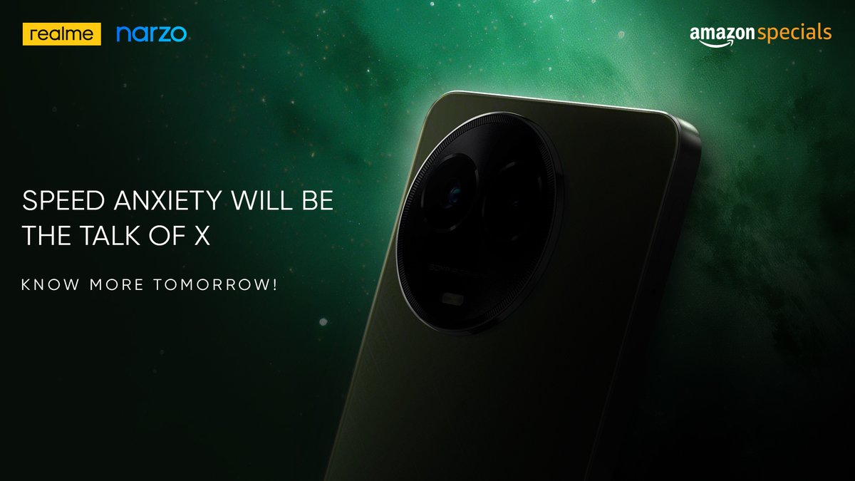 realmenarzoIN's tweet photo. Tomorrow, with the launch of #MissionNEXT, we're set to solve the universal challenge of speed anxiety.

Stay tuned as we embark on the #NEXTSpeedFrontier. 

https://t.co/Hlr8gVQeD1 https://t.co/qN0iseFzkv