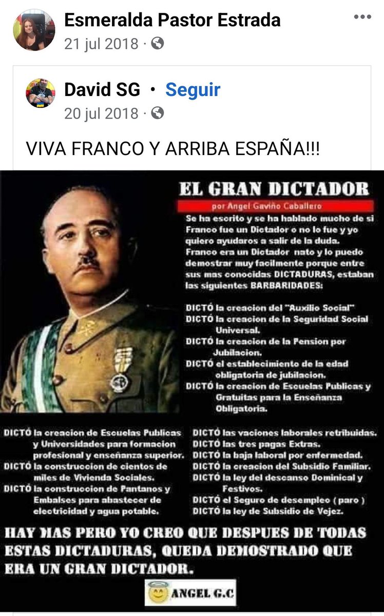 AlanBarrosoA's tweet photo. Os presento a Esmeralda Pastor, la nueva Directora General de justicia del Gobierno de Aragón, posando con una bandera franquista, compartiendo apología de Franco y llamando drogadicta a la reina Letizia. 

Repito: Directora General de Justicia. Esto es un gobierno de PP y Vox. https://t.co/gqMWUooXOY