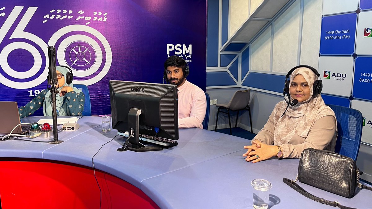 Bc_Maldives's tweet photo. Ibrahim Mohamed, our Executive Director, and Uza.Zulaikha Ibrahim joined the @PSM_ADU #AdhugeRaajje programme to present information about the legal and psychological assistance that will be provided to the vulnerable women, by BCM in collaboration with Zuleykha &amp; Associates LLP. https://t.co/CRTGcpOKM9