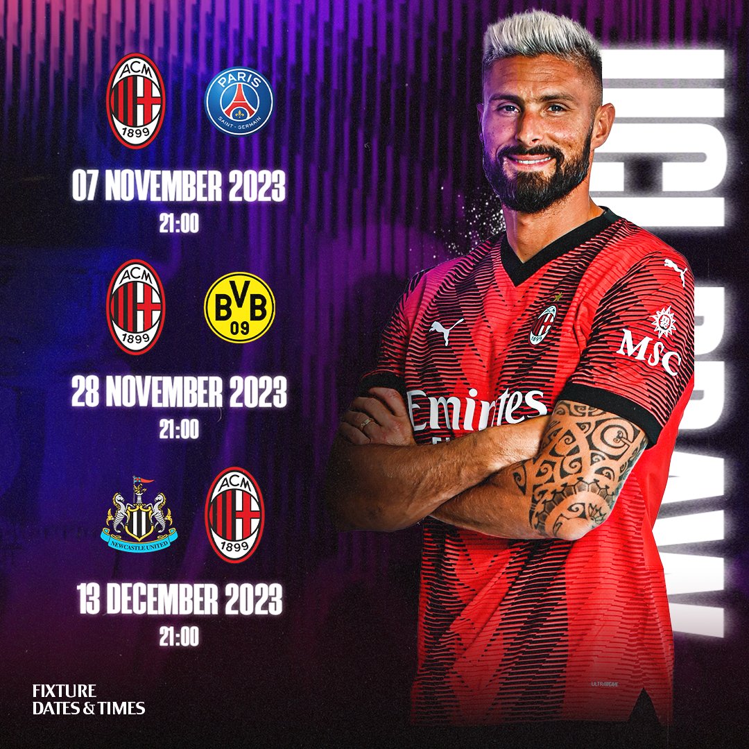 Save the #UCL dates in your diaries 🏆📆 #SempreMilan