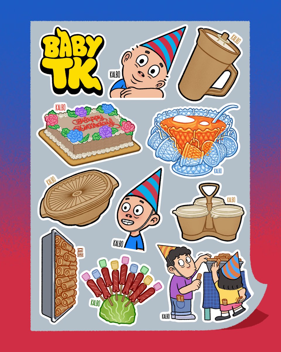 p a r t y b o i 🥳 sticker sheet for @ManilaBookFair (if aabot🤞🏼) 
