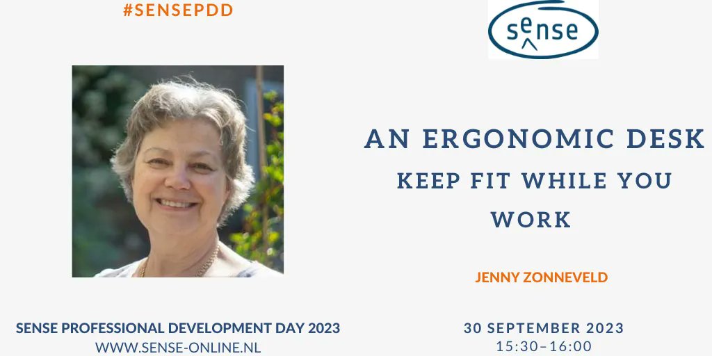 SENSEtheSociety's tweet photo. We sit at our desks a lot! Experts say ‘sitting is the new smoking’. A few years ago, Jenny Zonneveld discovered the standing desk, and she’s not suffered from RSI since! She’ll explain her office set-up and how she keeps fit. 

https://t.co/2VBPbKF5nu 
#SENSEPDD @Translatext_ https://t.co/bQF4Fuf0wF