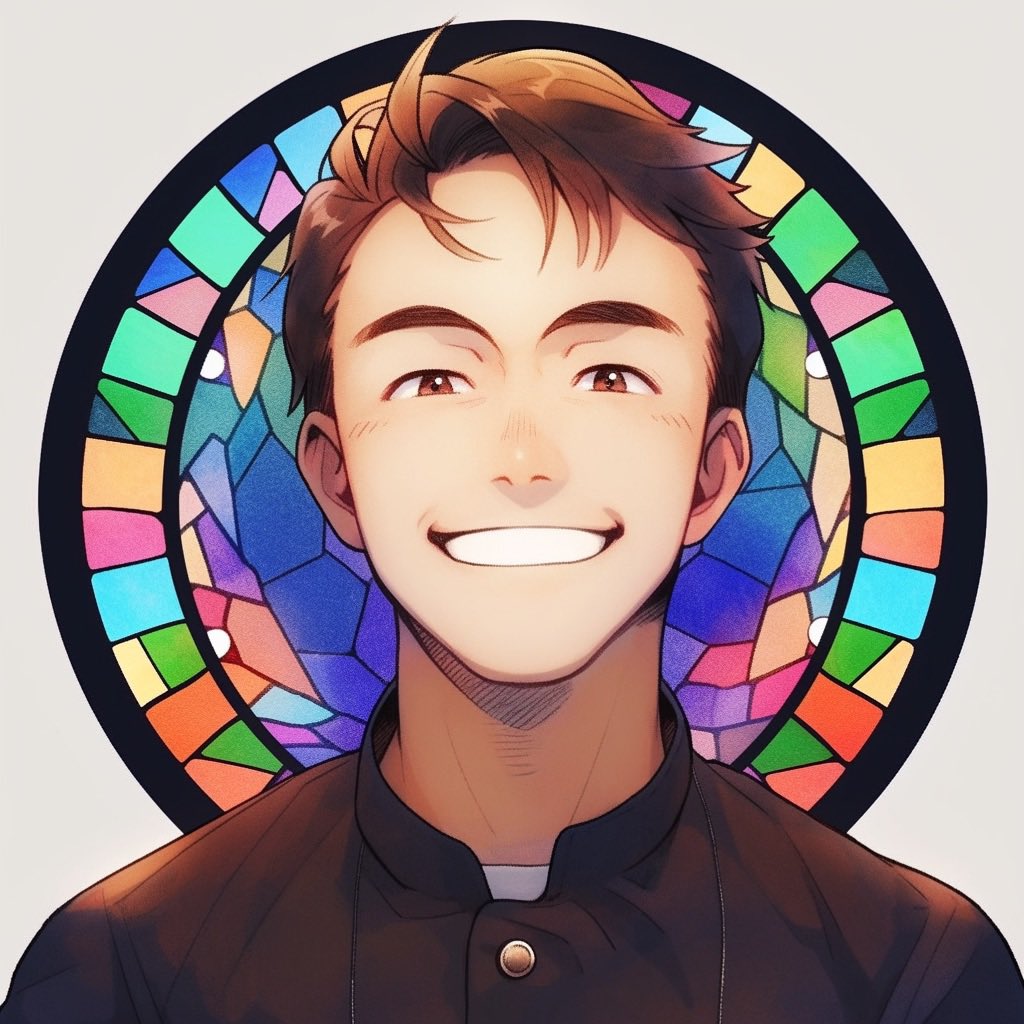 yosuke k似顔絵 急にモチベーションが高まって、今 #ステンドグラスアート による