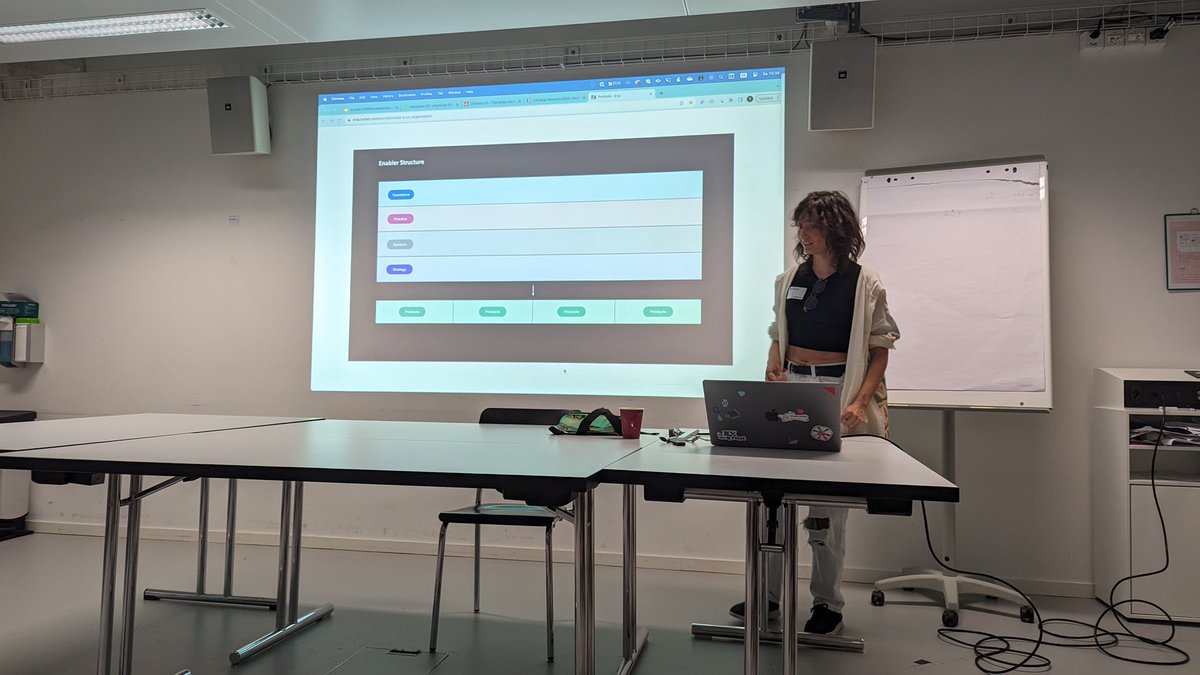 Eva Cochet walking us through her journey of advancing the UX maturity model at <a href="/SiemensHome/">Siemens Home</a>. #uxcampch
