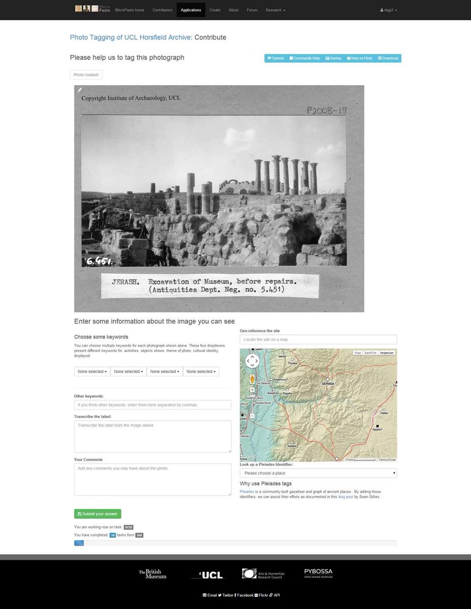 Nine years since <a href="/ahrcpress/">Arts and Humanities Research Council</a> funded @micropasts went live in the #citsci space using pybossa. The first project worked on images from <a href="/UCLarchaeology/">UCL Institute of Archaeology</a> which <a href="/amalexathorn/">Dr Amara Thornton</a> had done a lot of research on.