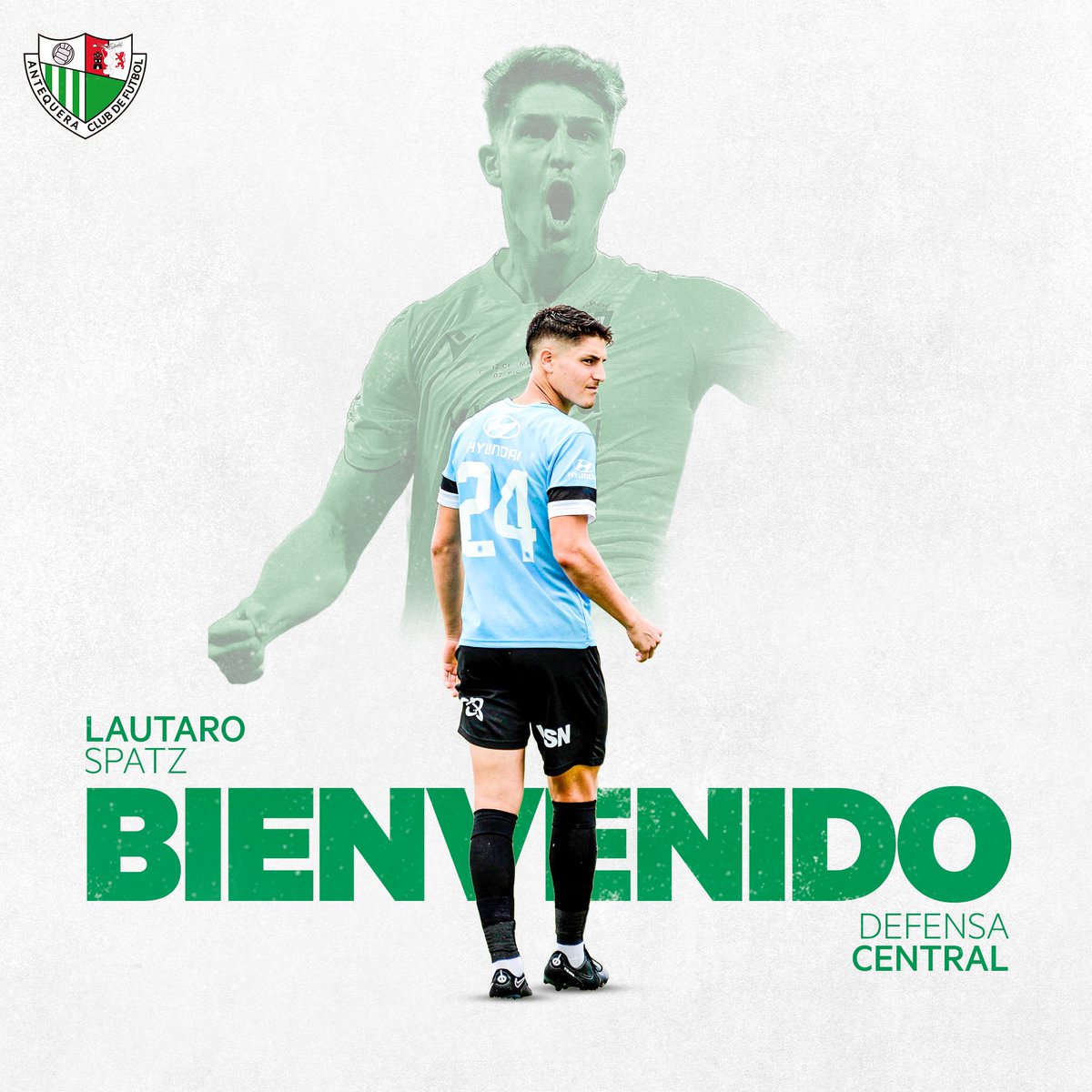 AntequeraCF's tweet photo. 🟢 𝗢𝗙𝗜𝗖𝗜𝗔𝗟 | @LautaroSpatz refuerza la zaga del #AntequeraCF

🇦🇷 El central argentino de 21 años aportará contundencia a la línea defensiva del conjunto blanquiverde

ℹ️ Más información en https://t.co/QdrfTF48Sx

#JuntosHacemosHistoria https://t.co/2GcboWp39i