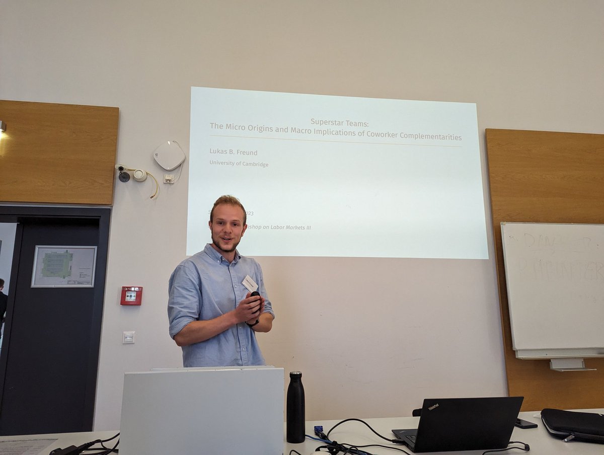 Andreas Gulyas (@andreas_gulyas) on Twitter photo The <a href="/EPoS224/">CRC TR 224 EPoS Bonn-Mannheim</a> labor market workshop continues with <a href="/_LukasFreund_/">Lukas Freund</a> presenting his work about superstar teams. <a href="/kuhnmo/">Moritz Kuhn</a> <a href="/EfiAdamopoulou/">Effrosyni (Efi) Adamopoulou</a> The <a href="/EPoS224/">CRC TR 224 EPoS Bonn-Mannheim</a> labor market workshop continues with <a href="/_LukasFreund_/">Lukas Freund</a> presenting his work about superstar teams. <a href="/kuhnmo/">Moritz Kuhn</a> <a href="/EfiAdamopoulou/">Effrosyni (Efi) Adamopoulou</a>