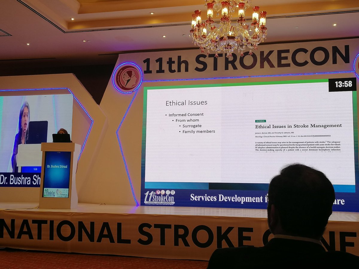 PakPsn's tweet image. Dr Bushra Shirazi taking about #EthicalIssues in acute #strokecare
@cbec_siut
#ClinicalEthics
#PracticalEthics during #11thStrokeCon by #PakistanStrokeSociety
