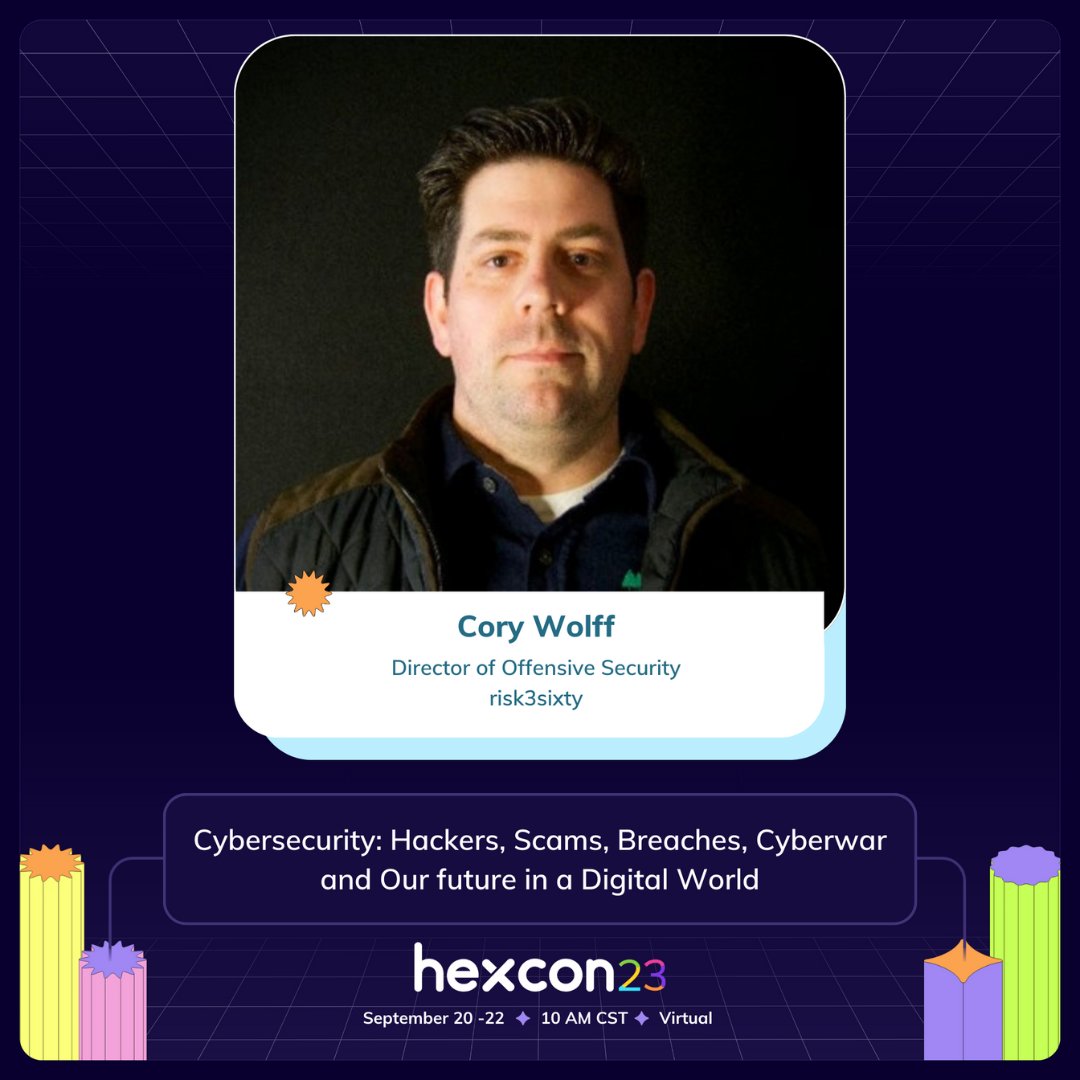 Hexnode (@thehexnode) on Twitter photo <a href="/awscloud/">Amazon Web Services</a> 🔒<a href="/cwolff411/">Cory Wolff</a> - Director of Offensive Security, <a href="/risk3sixty/">risk3sixty LLC</a> co-presenting with
🔒 <a href="/christianhyatt/">Christian Hyatt</a>- CEO and Co-founder, <a href="/risk3sixty/">risk3sixty LLC</a>
📢 Topic: "Cybersecurity: Hackers, Scams, Breaches, Cyberwar, and Our Future in a Digital World." <a href="/awscloud/">Amazon Web Services</a> 🔒<a href="/cwolff411/">Cory Wolff</a> - Director of Offensive Security, <a href="/risk3sixty/">risk3sixty LLC</a> co-presenting with
🔒 <a href="/christianhyatt/">Christian Hyatt</a>- CEO and Co-founder, <a href="/risk3sixty/">risk3sixty LLC</a>
📢 Topic: "Cybersecurity: Hackers, Scams, Breaches, Cyberwar, and Our Future in a Digital World."