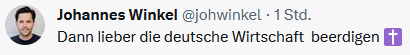 Der vorsitzende der Jungen Union will scheinbar die deutsche Wirtschaft beerdingen.