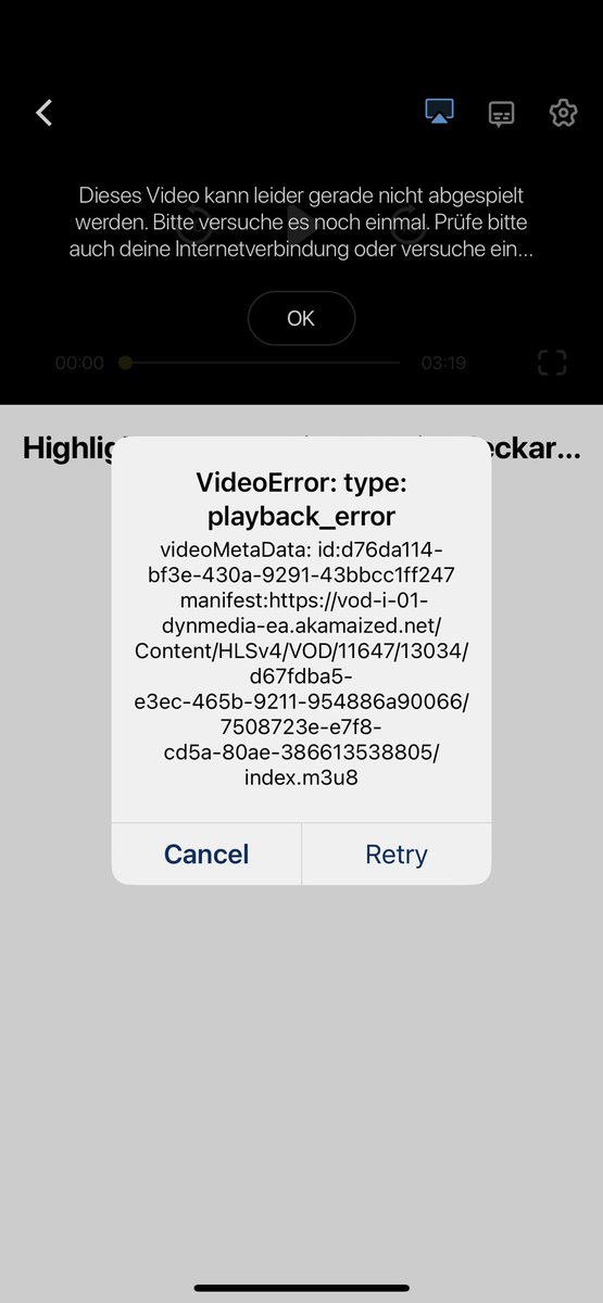 DrewesThorsten's tweet photo. @dynsport Ich habe Probleme mit dem AirPlay von Inhalten von einem IPhone auf ein Roku Express. Auf ein anderes Roku Express 4K im gleichen WLAN geht es bi AirPlay. Steaming von Netflix, Prime usw. via AirPlay funktioniert ohne Probleme. Siehe Fehlermeldung. https://t.co/NVyORyheAN