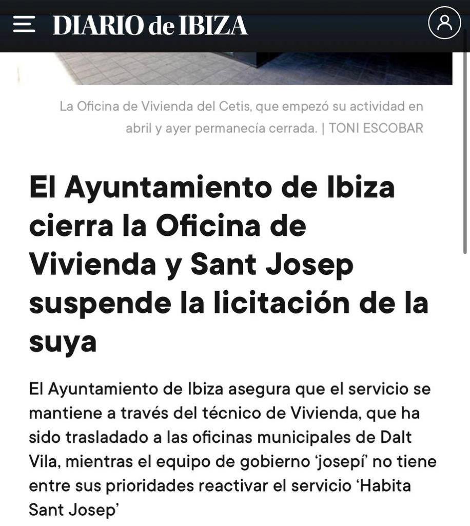 RafelRuiz's tweet photo. 👎🏻 En el gobierno del defenestrado Bauzá cerraron la oficina del IBAVI en Eivissa. Ahora esto. 
Cuestión de prioridades. https://t.co/7jzCYMw4LT