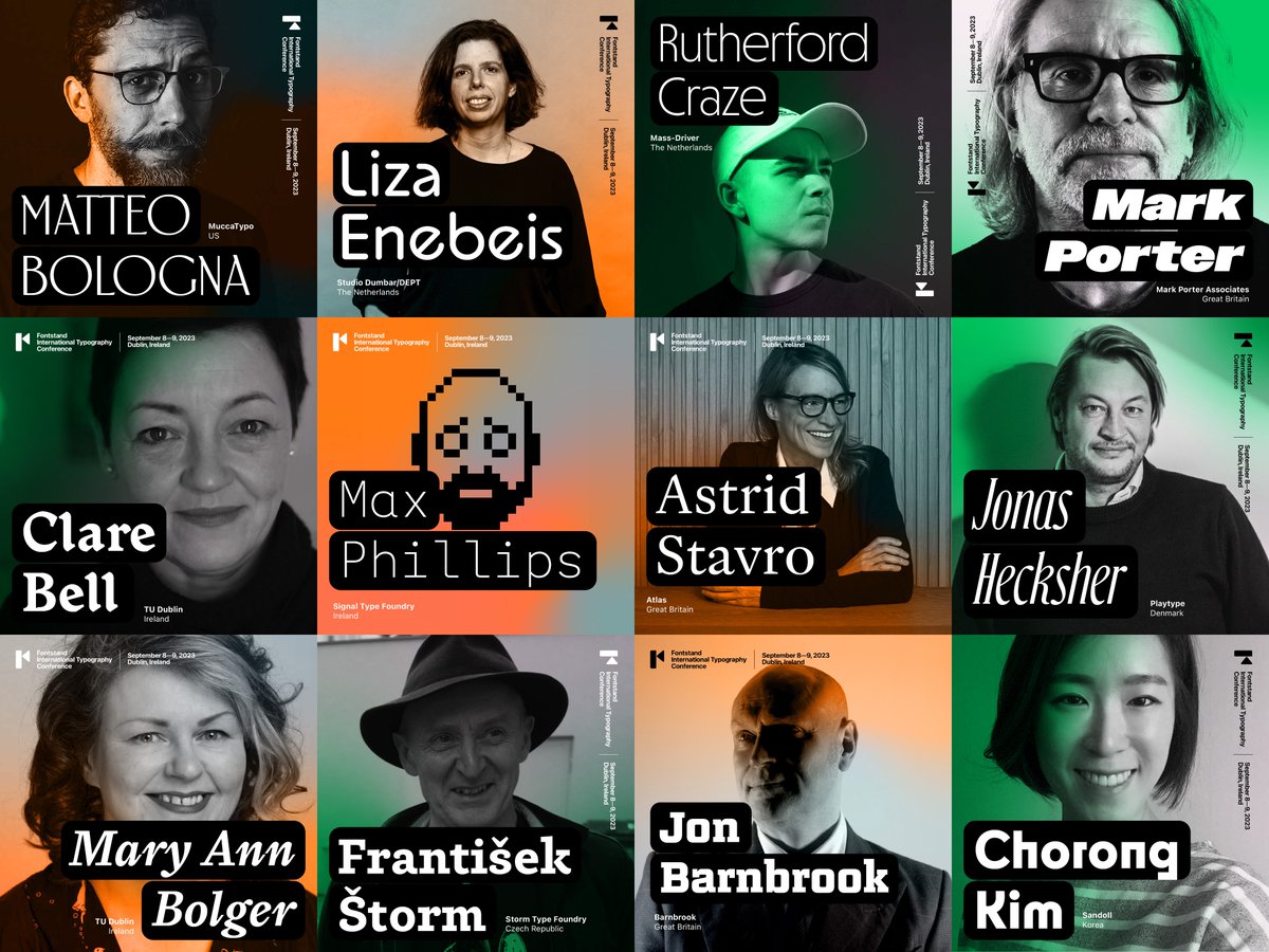 In exactly one week, on Saturday September 9th, the main conference program will bring 12 renowned speakers together on one podium at #FontstandCon2023 in Dublin 🇮🇪. Get your tickets for the official conference dinner to meet your design legends in person! fontstand.com/conference/