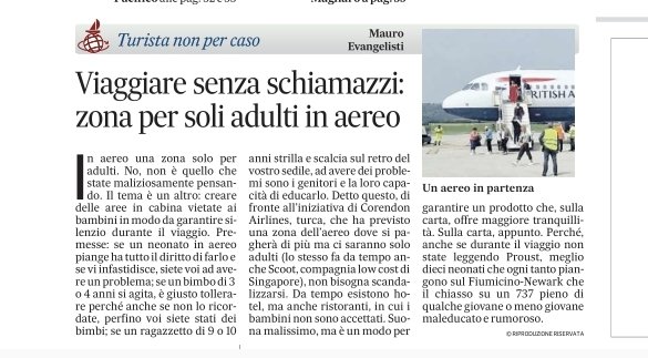 In aerei vicini al famoso neonato che piange