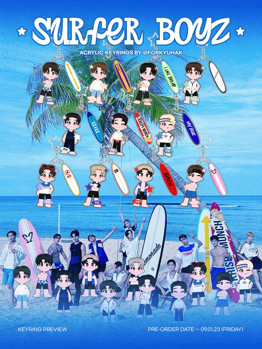 🌊 #SURFER_BOYZ RT EVENT!

💙 like and rt this &amp; the qrted twt + follow (optional)
💙 1 winner will get a chance to win 1 keyring of your fave member!

💫 pre-order is still on going! get yours here: tinyurl.com/surferboyz