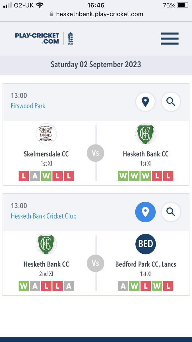 HeskethBankCC's tweet photo. Match day: 1st team travel to @SkelmersdaleCC and the 2nd team host @bedfordpkcc https://t.co/welMgmwPyA