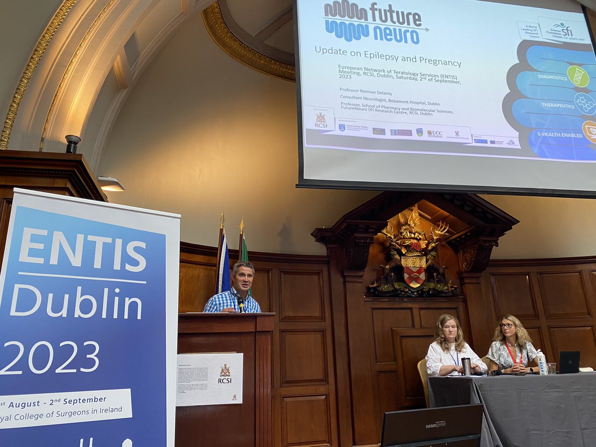MedsInPregIRL's tweet photo. Excellent whirlwind tour of Epilepsy &amp; Pregnancy from Prof. Norman Delanty this morning. Lots of food for thought across the entire topic. #ENTISDublin23 #MedsInPregnancy We’re V grateful for his input today with the massive #IEC2023 conference about to kick off @Futureneuro_ie https://t.co/HlCLIMPcS5