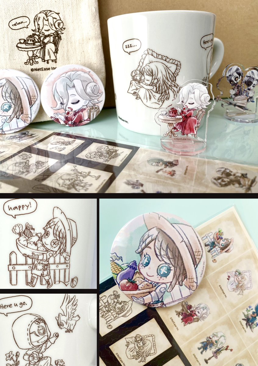 とにかくお顔が1番大きく見れる缶バッチ
ミニサイズで親指姫みたいな可愛さのアクスタ
セピア寄りの馴染みある色で、程よく鉛筆タッチが残るマグカップ
濃いめカラーで全てのイラストが入ってる切手風シール
普段使いしやすいはっきり線のランチトートとポーチです! 
