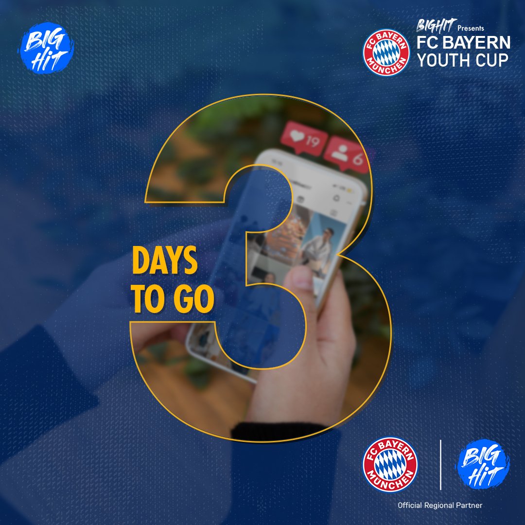 Only 3⃣ days to go before BigHit presents FC Bayern Youth Cup National Finals 2023 hit the road! #FCBayern #Football #BigHit