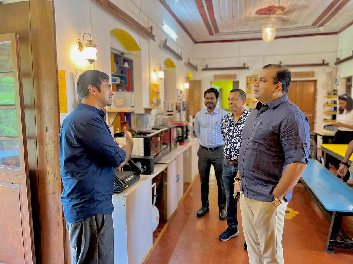 RohanKhaunte's tweet photo. Interacting with Vaibhav Chharbria at Maker's Asylum while sipping the unique ‘Drill Press Coffee’, was an energising experience. In sync with ‘#WorkationGoa’
initiative, #MakersAsylum provides a conducive environment for #creativity and #innovation in Goa. https://t.co/tLOZHTtDyX