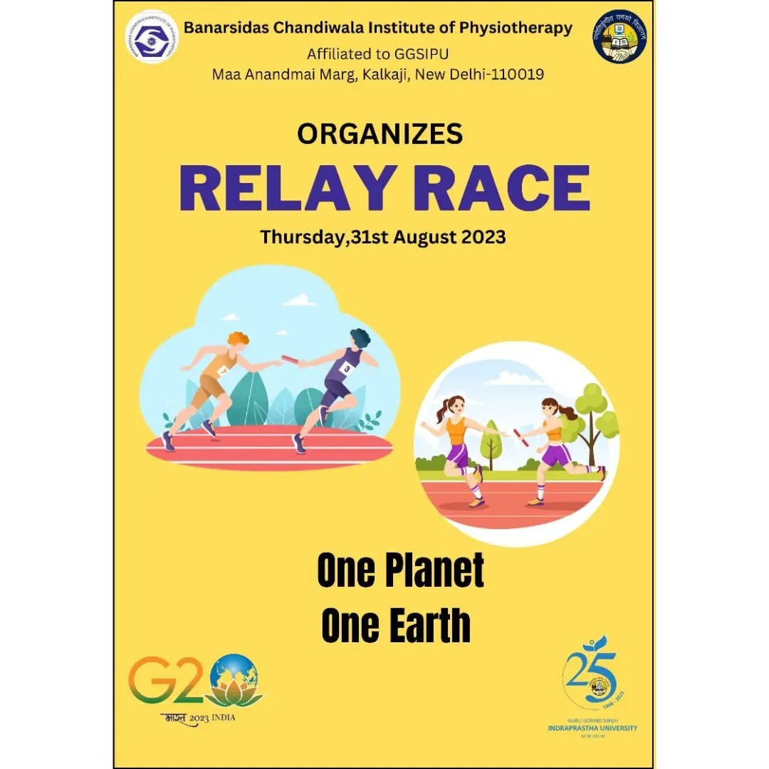 BanarsidasP's tweet image. BCIP organize Relay Race competition on  31st August 2023. 
The sports event was full of energy and very enthusiastic.

#bcip #ggsipu #sportsevent #g20