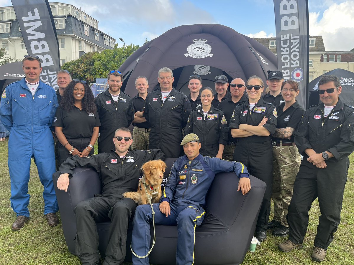RAFBBMF's tweet photo. Day three of @BmthAirFest, and the RAF village is open for business! 

We’re here with the @RAFTyphoonTeam, @ChinookDisplay, @rafredarrows, @TigersFFT and many more so please come and meet our teams to find out more about the Armed Forces! 👋🏻👨🏻‍✈️ https://t.co/i65eURn9h1