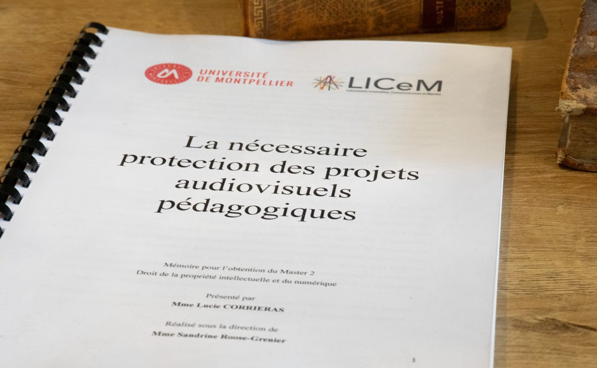 Grâce au partenariat avec le Master 2 DPIN à la faculté de droit et de science politique de Montpellier, les projets audiovisuels MMI Béziers ont servi de terrain d'étude au mémoire de Lucie Corrieras consacré à la nécessaire protection des projets audiovisuels pédagogiques. 🎥