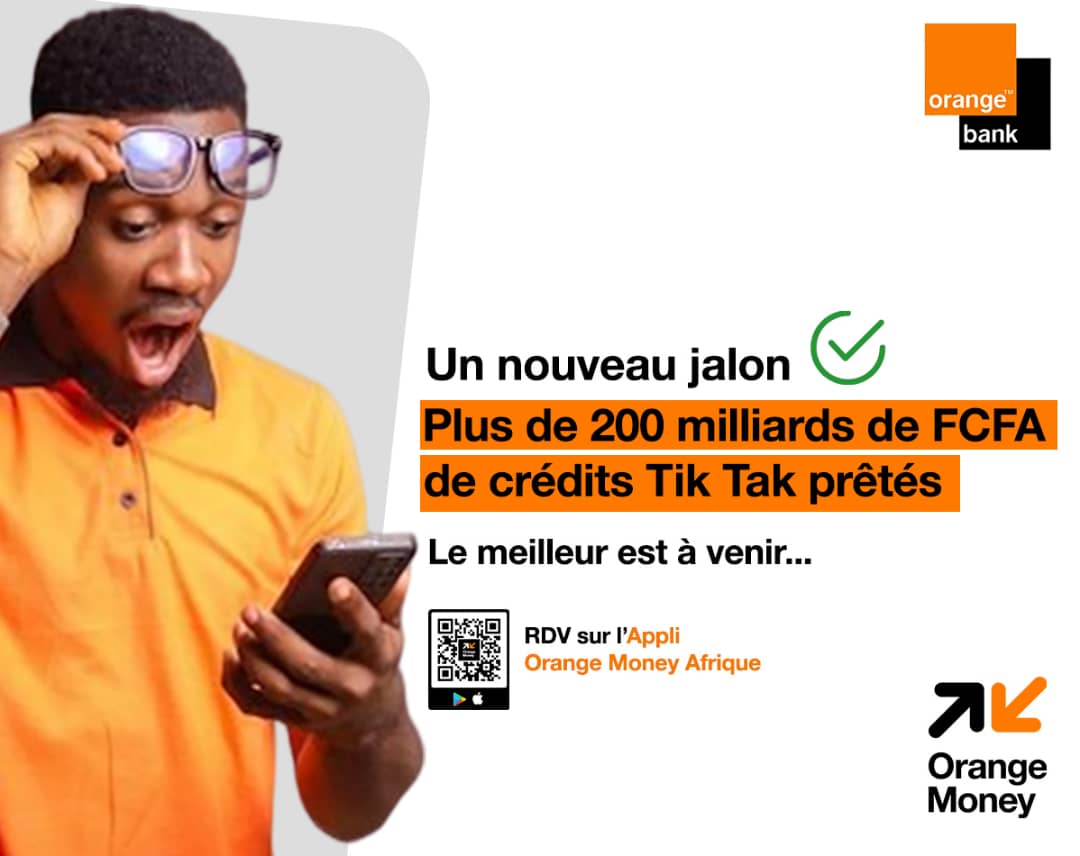 Chaque jour, Orange Bank Africa prête à la vendeuse, à l'instituteur, au salarié du privé... des centaines de milliers de microcrédits de 5.000 FCFA, 20.000CFA, 300.000 FCFA... et même des prêts de 1.000.000 FCFA, dont la valeur globale atteint aujourd'hui 207 milliards de FCFA !