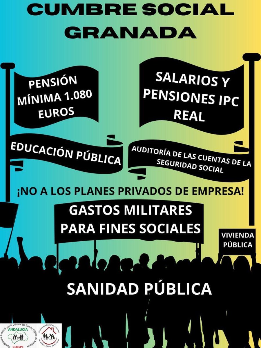 🤗🌍 Ahenda Çoçiâh ✔️
         🏛️ #Cadî 🌊

📢 Combocatoria reunión abierta preparaçión #CumbreSocialGranada2023
#Granâ2023 #CumbreÇoçiâh
#ContraCumbre
#CumbreSocial
#Granada2023 

📍Miércolê 6 Çetiembre
⏰ 18.00h
Eppaçio Ecco, Paçeo Carlos III, 5

#Cádiz
#OtraEuropaEsPosible 
.