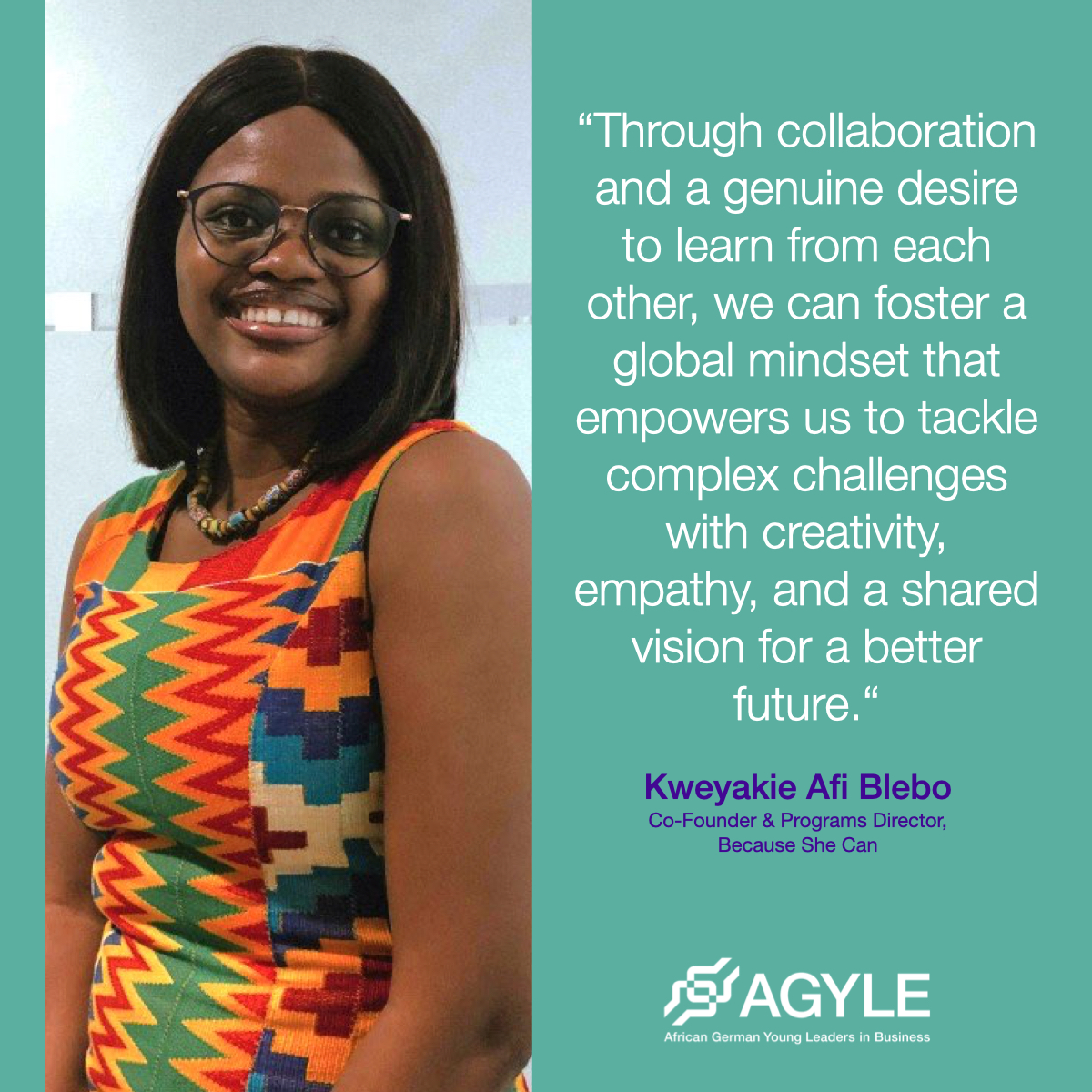 Land_of_Ideas's tweet photo. Kweyakie Afi Blebo is a Co-Founder of @becauseshecan_ in #Accra and is part of the new cohort of the #AGYLE Leadership Program. Next week, the #AGYLE40under40 are coming to #Berlin for #AGYLELiveWeek23 👉 https://t.co/SLXQGkk8hB @giz_gmbh @BMZ_Bund #AGYLE23 @AgenturWirtEnt https://t.co/WusFkvpQxY