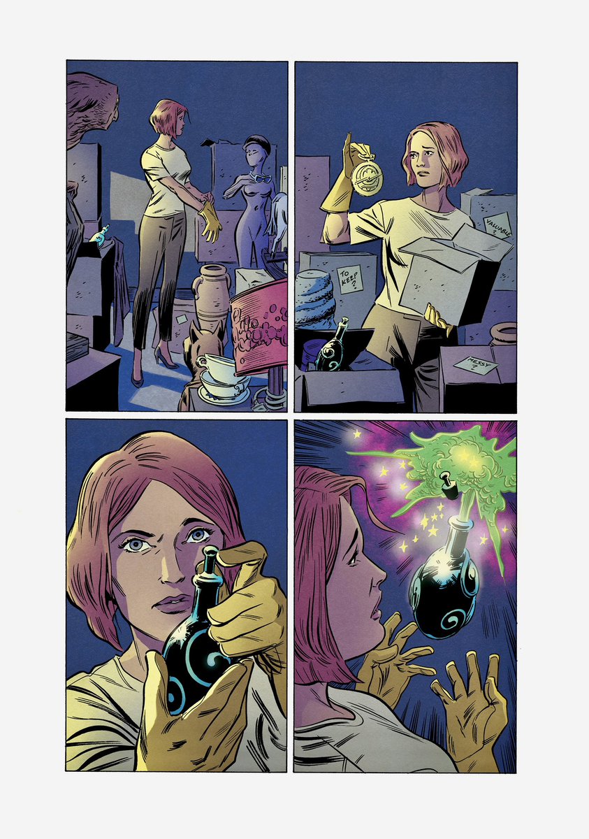 PippaBowland's tweet image. #sequentialsaturday

Wish I could show you the next page too, but the mischievous fairy inside is kinda not dressed (why would he be?) 

Three Little Wishes. 
For @LegendaryComics last year. 
Fantasy-comedy by Paul Cornell and Steve Yeowell. @simonbowland lettering. Colours by me