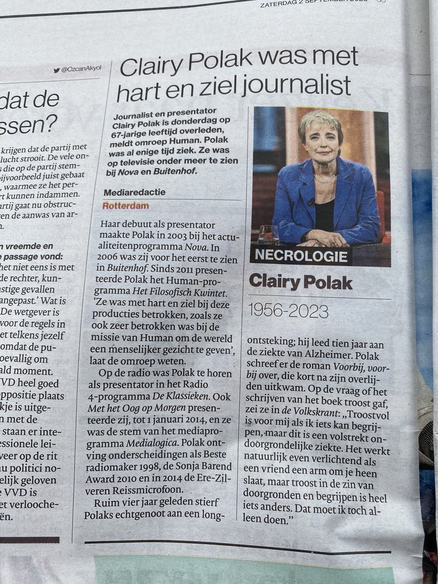 WoodsCat8's tweet photo. Neeeee 🙀😿 #ClairyPolak was mens der favoriete nieuwslezeres RIP en heb t goed achter de regenboog 🌈🕯️ https://t.co/6wXoMBgUl0
