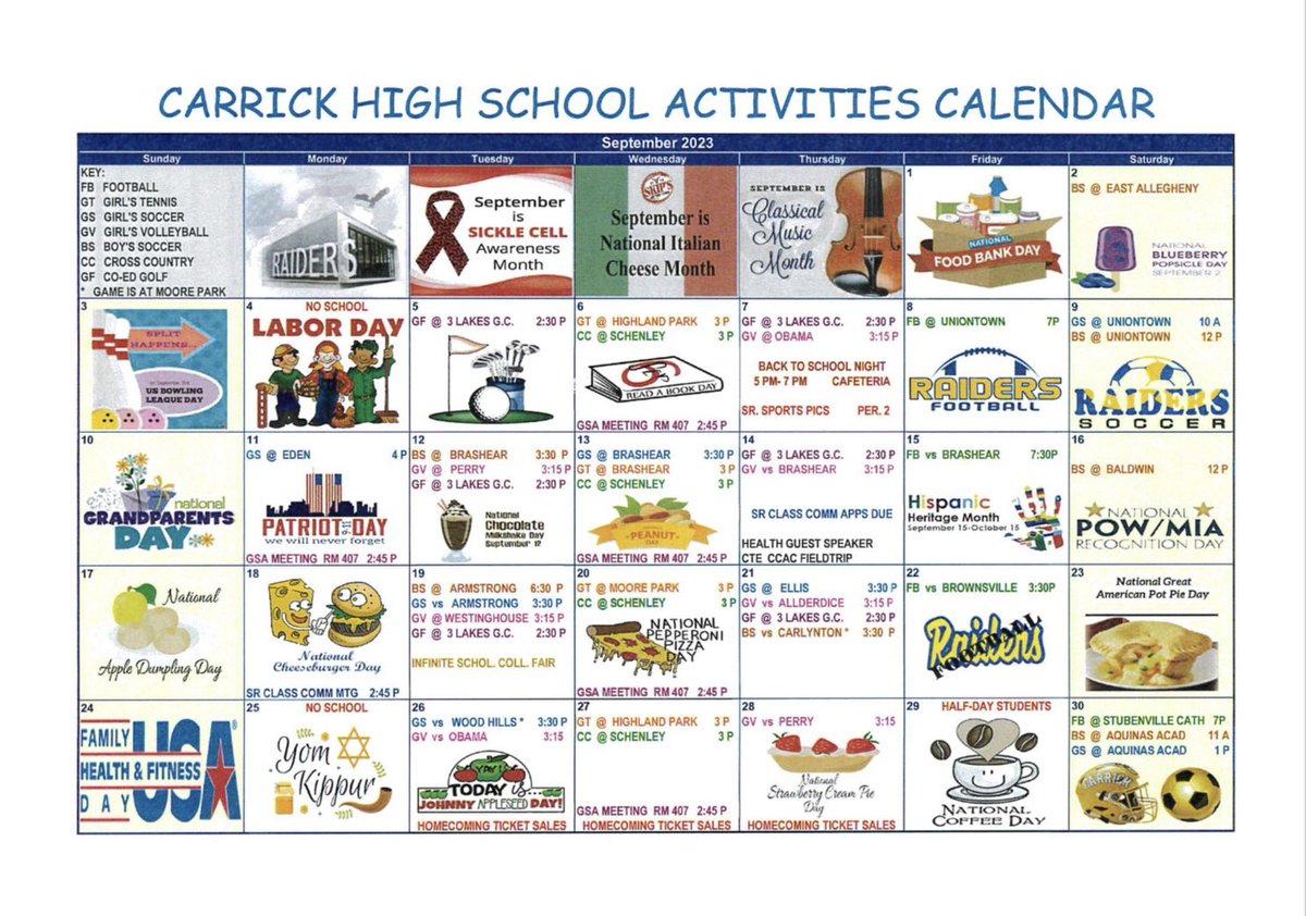 September 2023 Activities Calendar 🗓️