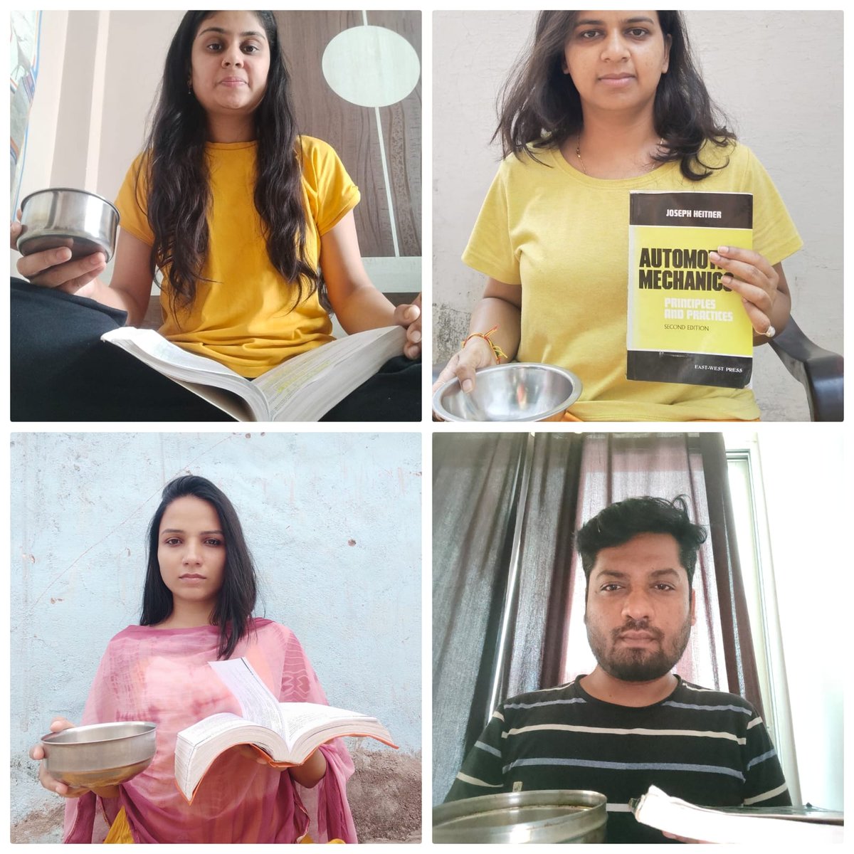 मध्यप्रदेश की संयुक्त भर्ती परीक्षा 2022 में होल्ड हुए चयनित सब इंजीनियर्स <a href="/yuvahallabolMP/">Yuva Halla Bol Madhya Pradesh</a> के #एक_कटोरा_एक_किताब अभियान से जुड़ कर शिवराज सरकार के खिलाफ डिजिटल प्रोटेस्ट का हिस्सा बन रहे है.

आप भी एक ऐसी फोटो अपनी मांग के साथ भेजकर इसका हिस्सा बन सकते है
Whatsapp No. 7773857411